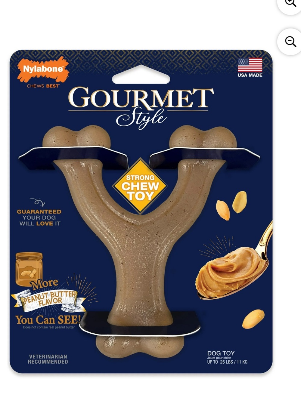 Gourmet Style Strong Chew Dog Toy - Peanut Butter Brown